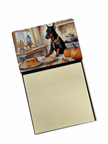 Doberman 1 Fall Kitchen Pumpkins Sticky Note Holder