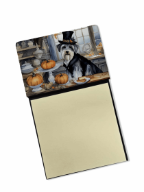 Schnauzer 2 Fall Kitchen Pumpkins Sticky Note Holder