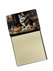 Siberian Husky 2 Fall Kitchen Pumpkins Sticky Note Holder