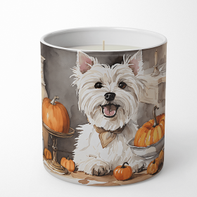 Westie/West Highland White Terrier Fall Kitchen Pumpkins Decorative Soy Candle