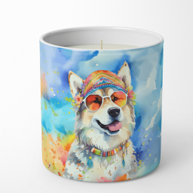 Alaskan Malamute Hippie Dawg Decorative Soy Candle