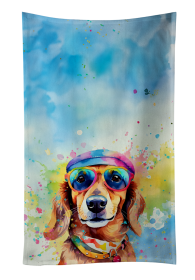 Dachshund 1 Hippie Dawg Kitchen Towel