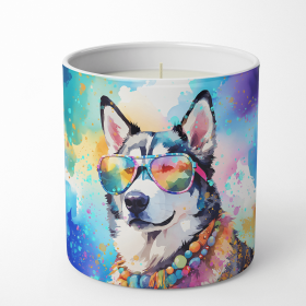 Siberian Husky Hippie Dawg Decorative Soy Candle