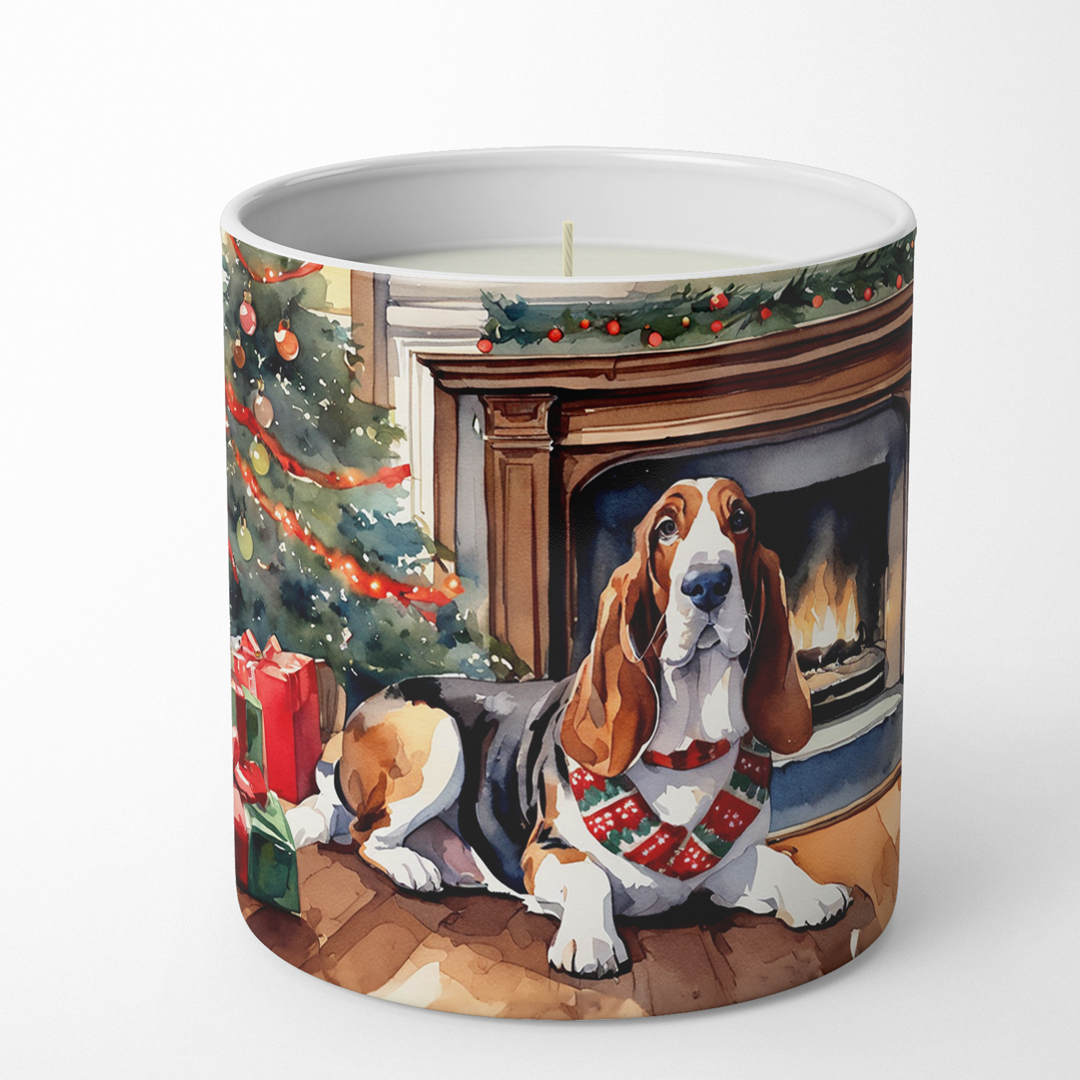 Basset Hound Cozy Christmas Decorative Soy Candle