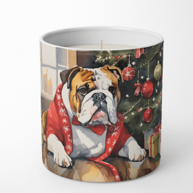 English Bulldog Cozy Christmas Decorative Soy Candle