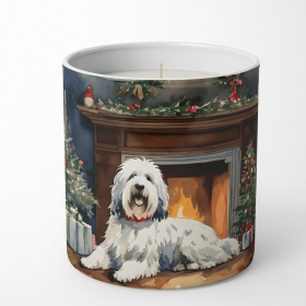 Old English Sheepdog Cozy Christmas Decorative Soy Candle