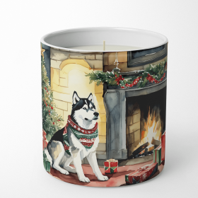 Siberian Husky Cozy Christmas Decorative Soy Candle