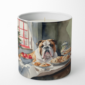 English Bulldog Christmas Cookies Decorative Soy Candle