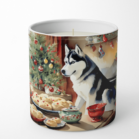 Siberian Husky Christmas Cookies Decorative Soy Candle