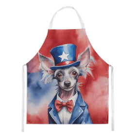 Chinese Crested Patriotic American Apron