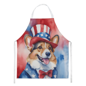 Corgi Patriotic American Apron