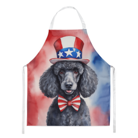 Poodle - Black -  Patriotic American Apron