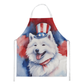 Samoyed Patriotic American Apron