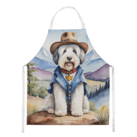 Old English Sheepdog Cowboy Welcome Apron