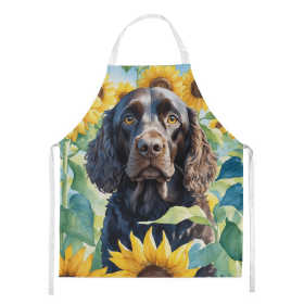 American Water Spaniel in Sunflowers Apron