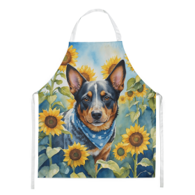 Australian Cattle Dog in Sunflowers Apron