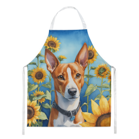 Basenji in Sunflowers Apron