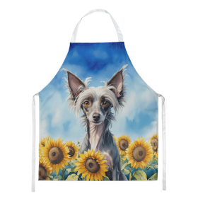 Chinese Crested in Sunflowers Apron