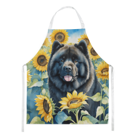 Chow Chow in Sunflowers Apron