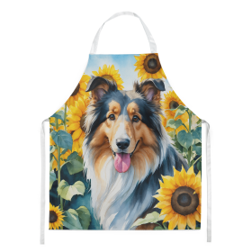 Collie in Sunflowers Apron