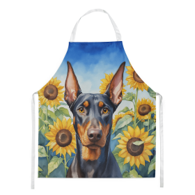 Doberman in Sunflowers Apron