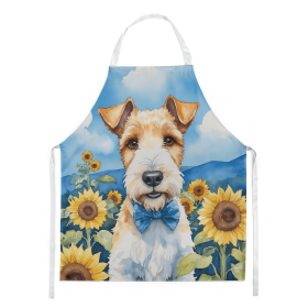 Fox Terrier in Sunflowers Apron