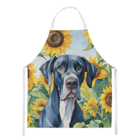 Great Dane in Sunflowers Apron