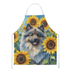 Keeshond in Sunflowers Apron