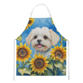 Maltese in Sunflowers Apron