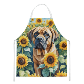 Mastiff in Sunflowers Apron