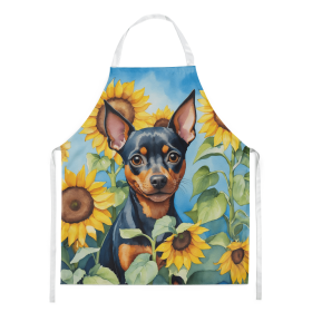 Min Pin in Sunflowers Apron