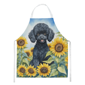 Poodle - Black -  in Sunflowers Apron