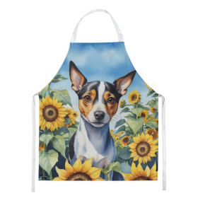 Rat Terrier in Sunflowers Apron