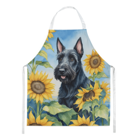 Scottish Terrier in Sunflowers Apron