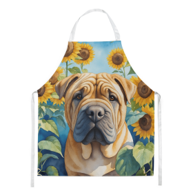 Shar Pei in Sunflowers Apron