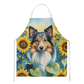 Sheltie/Shetland Sheepdog in Sunflowers Apron