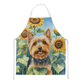 Silky Terrier in Sunflowers Apron