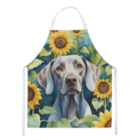 Weimaraner in Sunflowers Apron