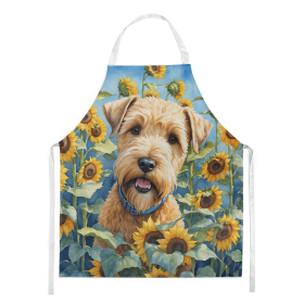 Soft Coated Wheaten Terrier in Sunflowers Apron