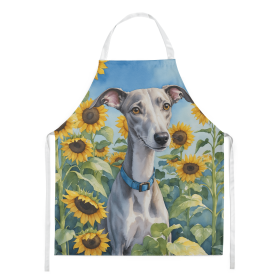 Whippet in Sunflowers Apron