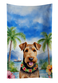 Airedale Terrier Luau Kitchen Towel