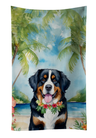 Bernese Mountain Dog Luau Kitchen Towel