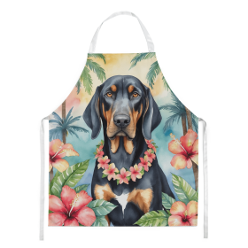 Black and Tan Coonhound Luau Apron