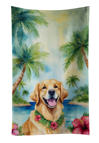 Golden Retriever Luau Kitchen Towel