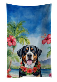 Greater Swiss Mountain Dog Luau Kitchen Towel