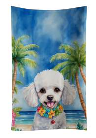 Poodle - White 2 -  Luau Kitchen Towel