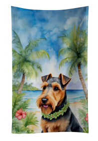 Welsh Terrier Luau Kitchen Towel