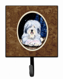 Old Engish Sheepdog 3 Starry Night Leash or Key Holder