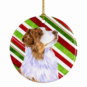 Australian Shepherd Christmas Candy Ceramic Ornament