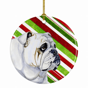 Bulldog - English Bulldog Christmas Candy Ceramic Ornament